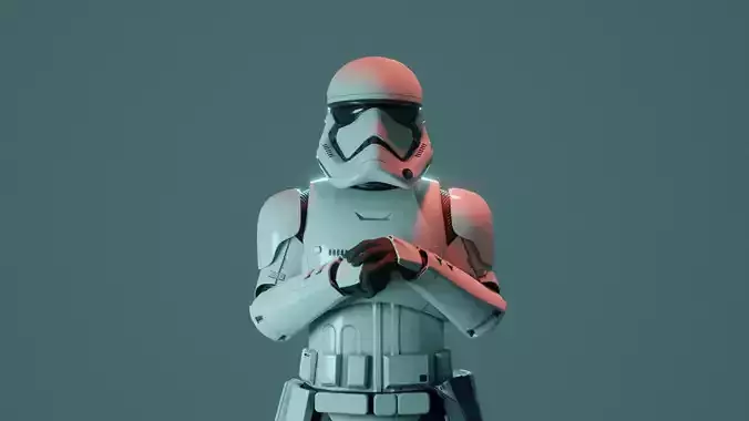 Star wars First Order stormtrooper rig 3D model Star wars First Order stormtrooper rig 3D model
