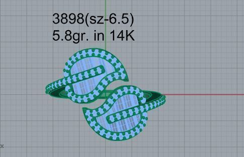 Leaf Diamond Ring 3D Print Model 3898 3D print model_4