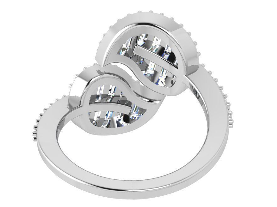 Leaf Diamond Ring 3D Print Model 3898 3D print model_3