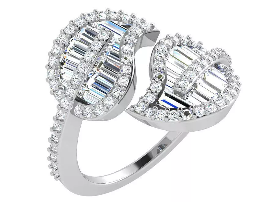 Leaf Diamond Ring 3D Print Model 3898 3D print model_0