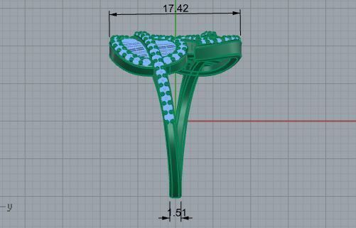 Leaf Diamond Ring 3D Print Model 3898 3D print model_6