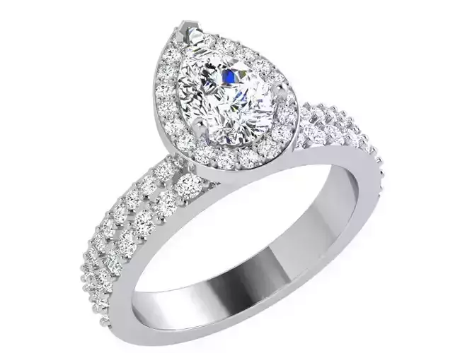 Pear Halo Double Ring 3D Print Model 3899