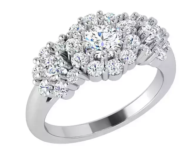 3 Stone Style Cluster Ring 3900