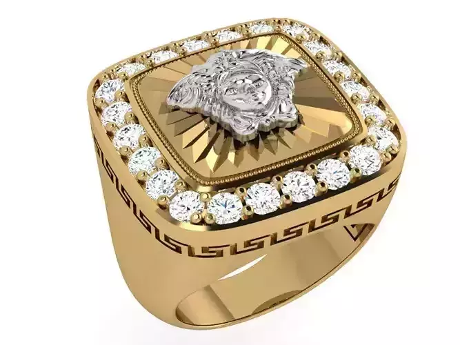 Square Halo Wide Ring 3903