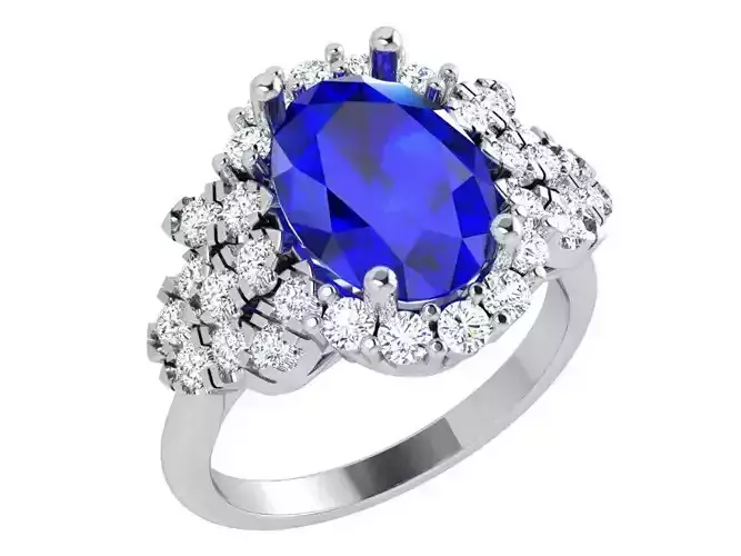 Oval Sapphire and Diamond Ring 3905
