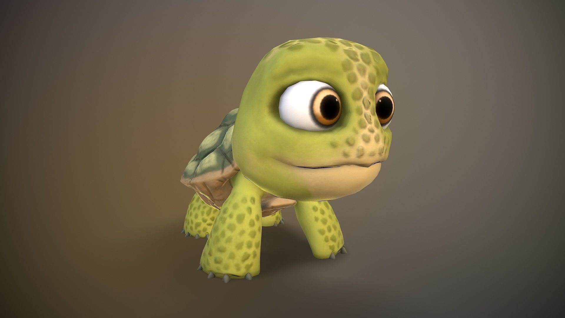 cartoon turtle Low-poly 3D model_2