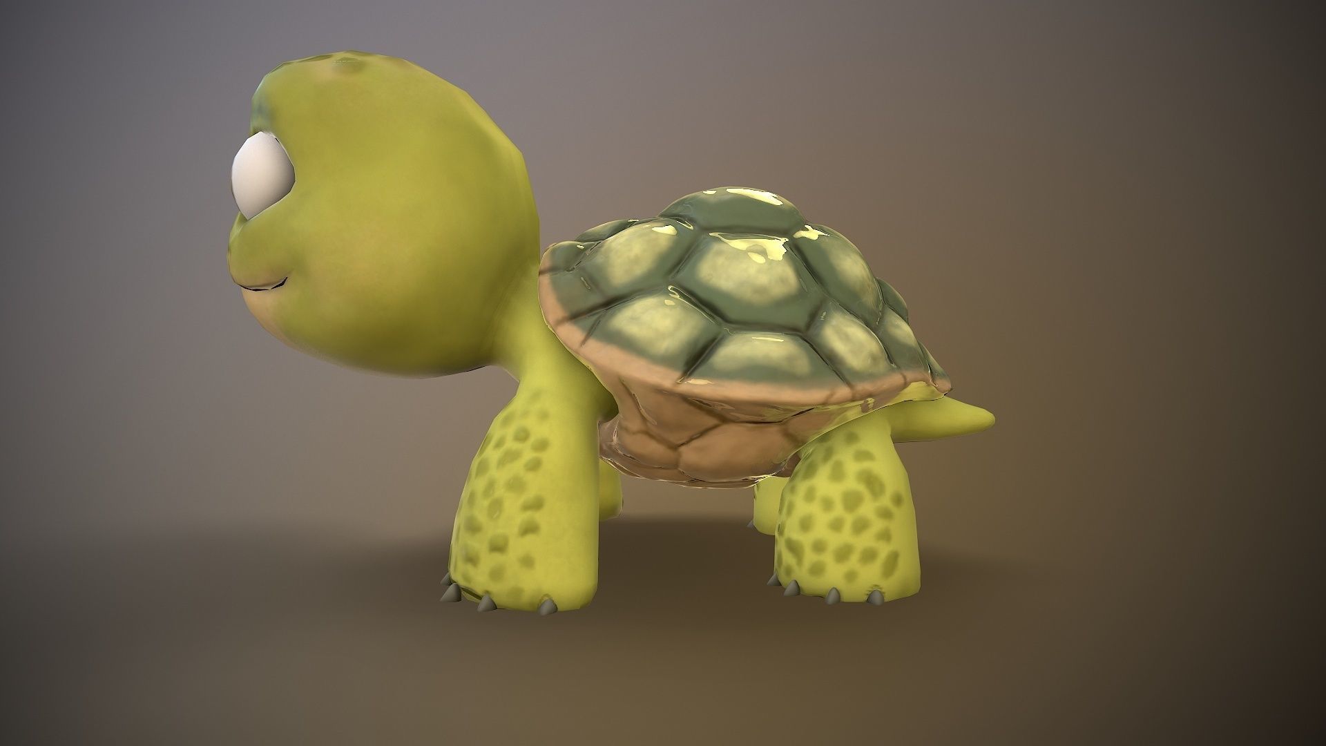 cartoon turtle Low-poly 3D model_8