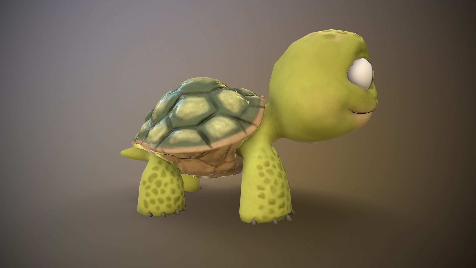 cartoon turtle Low-poly 3D model_4
