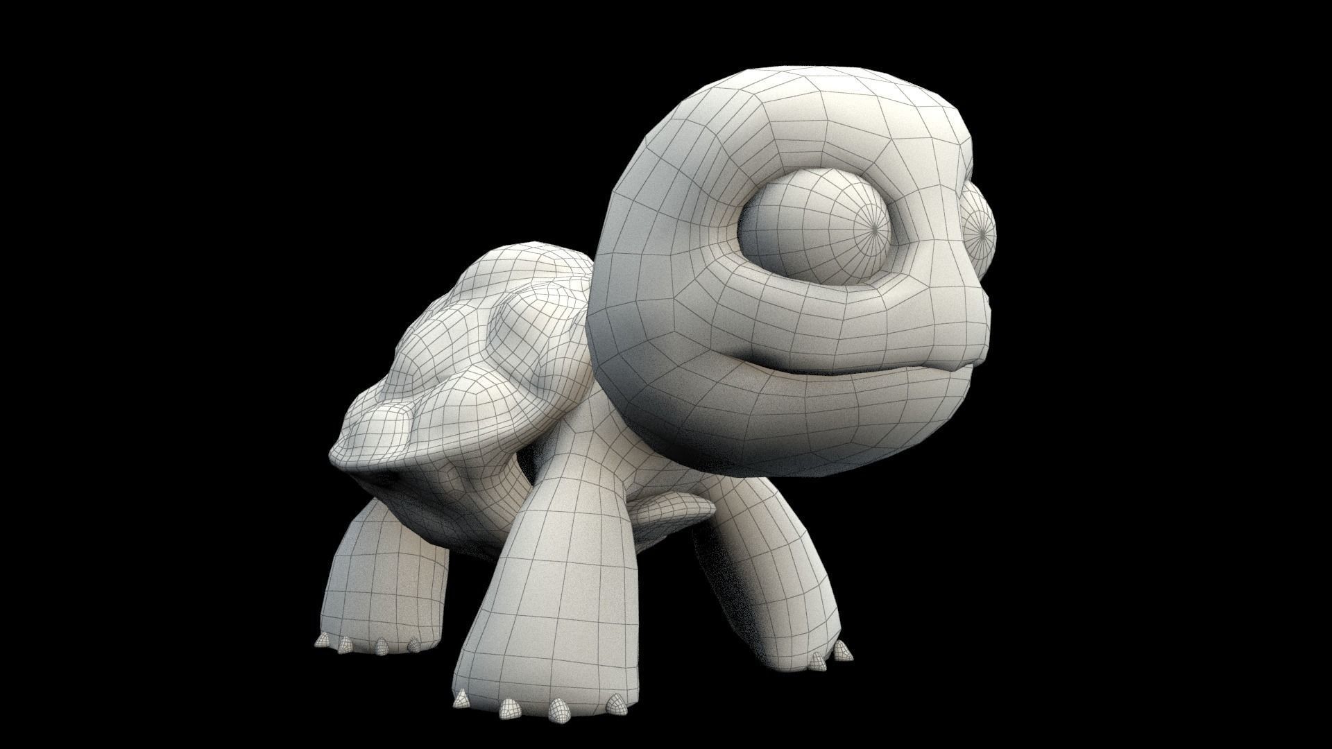 cartoon turtle Low-poly 3D model_12