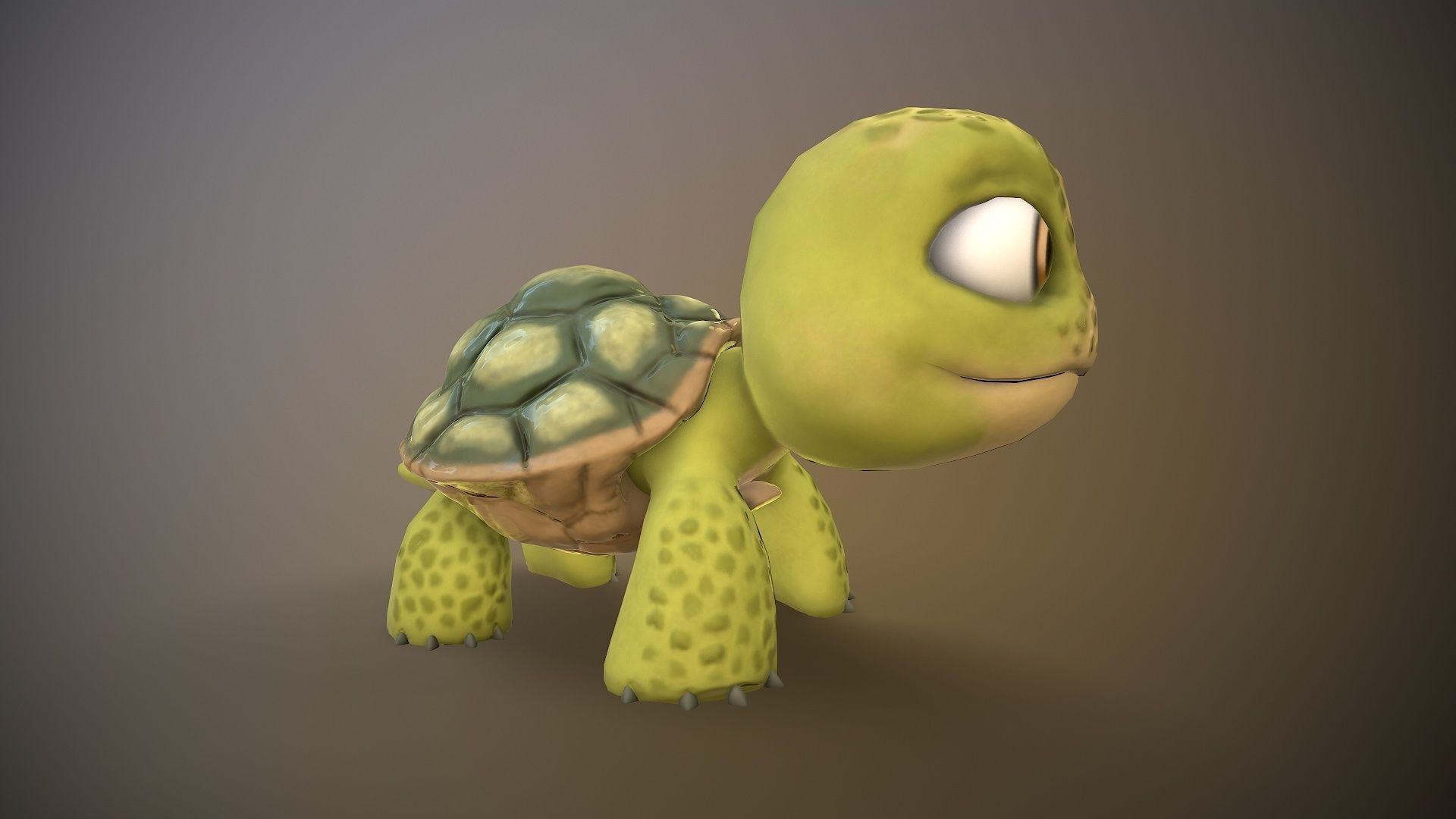 cartoon turtle Low-poly 3D model_3