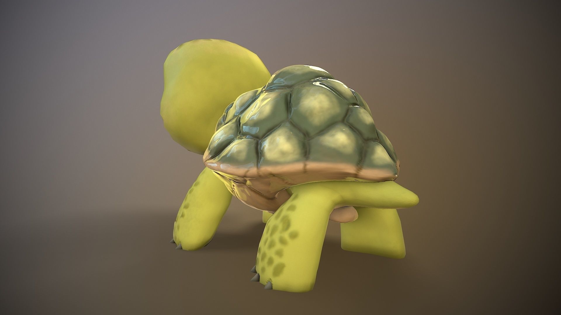 cartoon turtle Low-poly 3D model_7