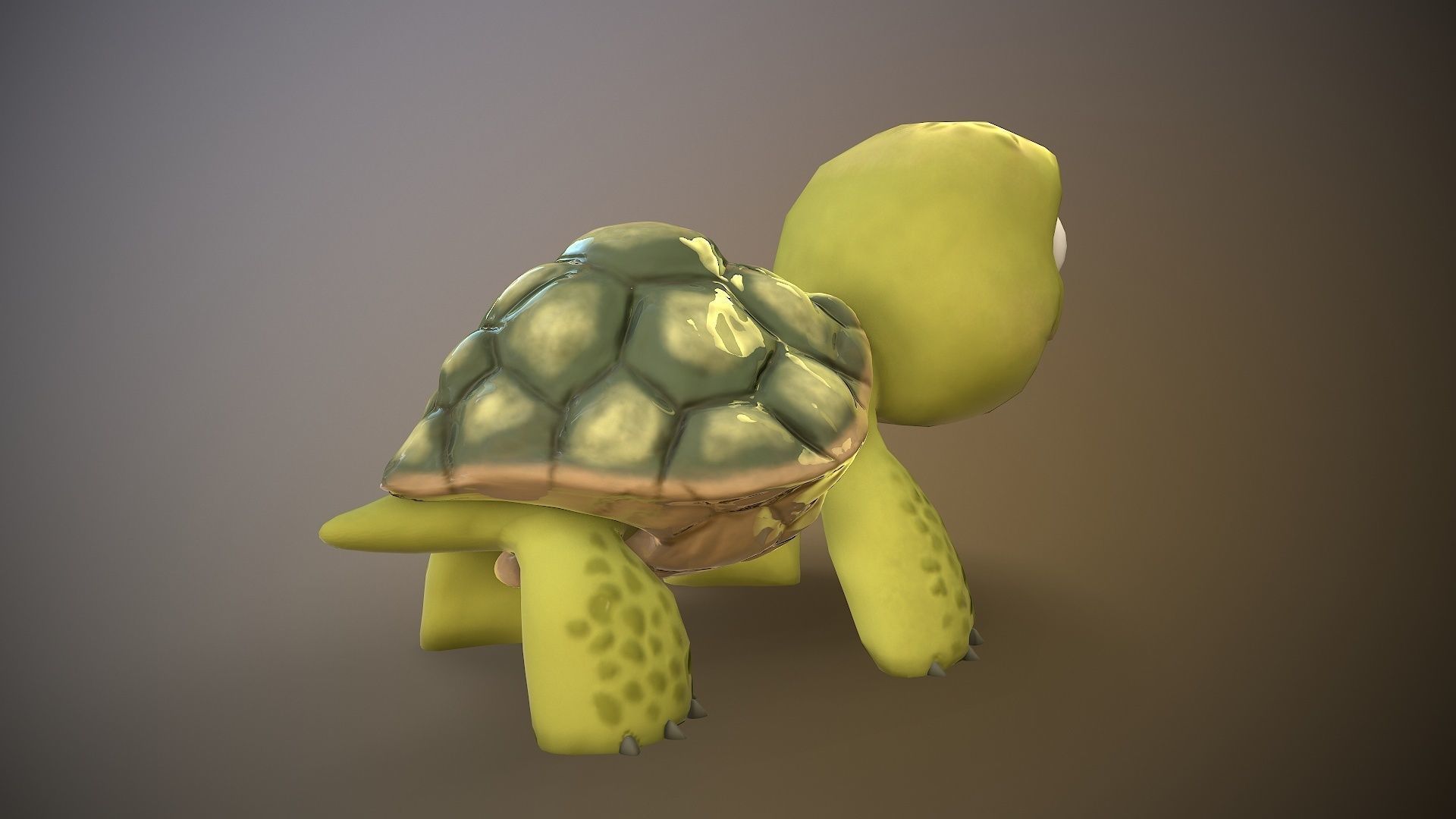 cartoon turtle Low-poly 3D model_5