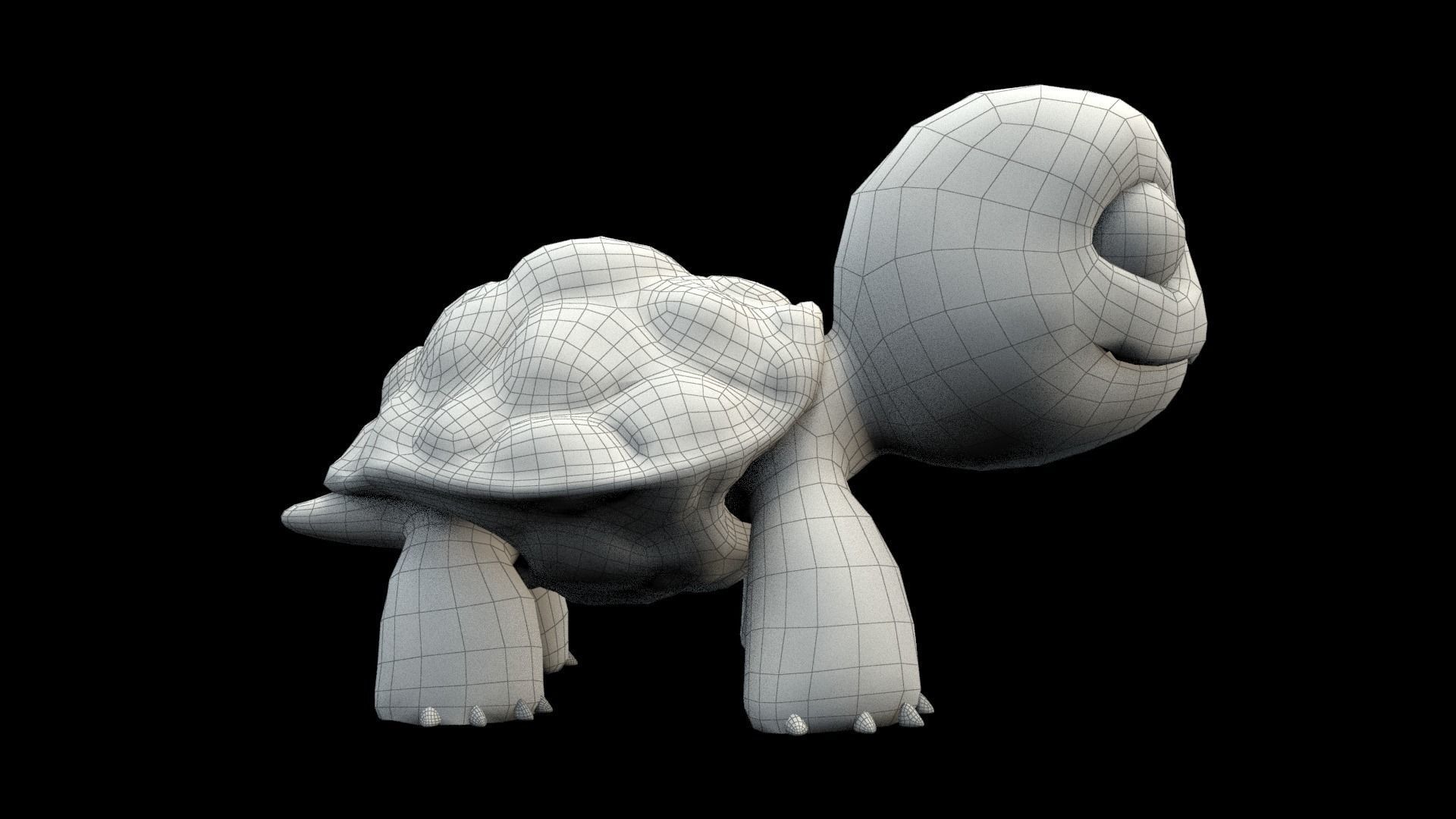 cartoon turtle Low-poly 3D model_13