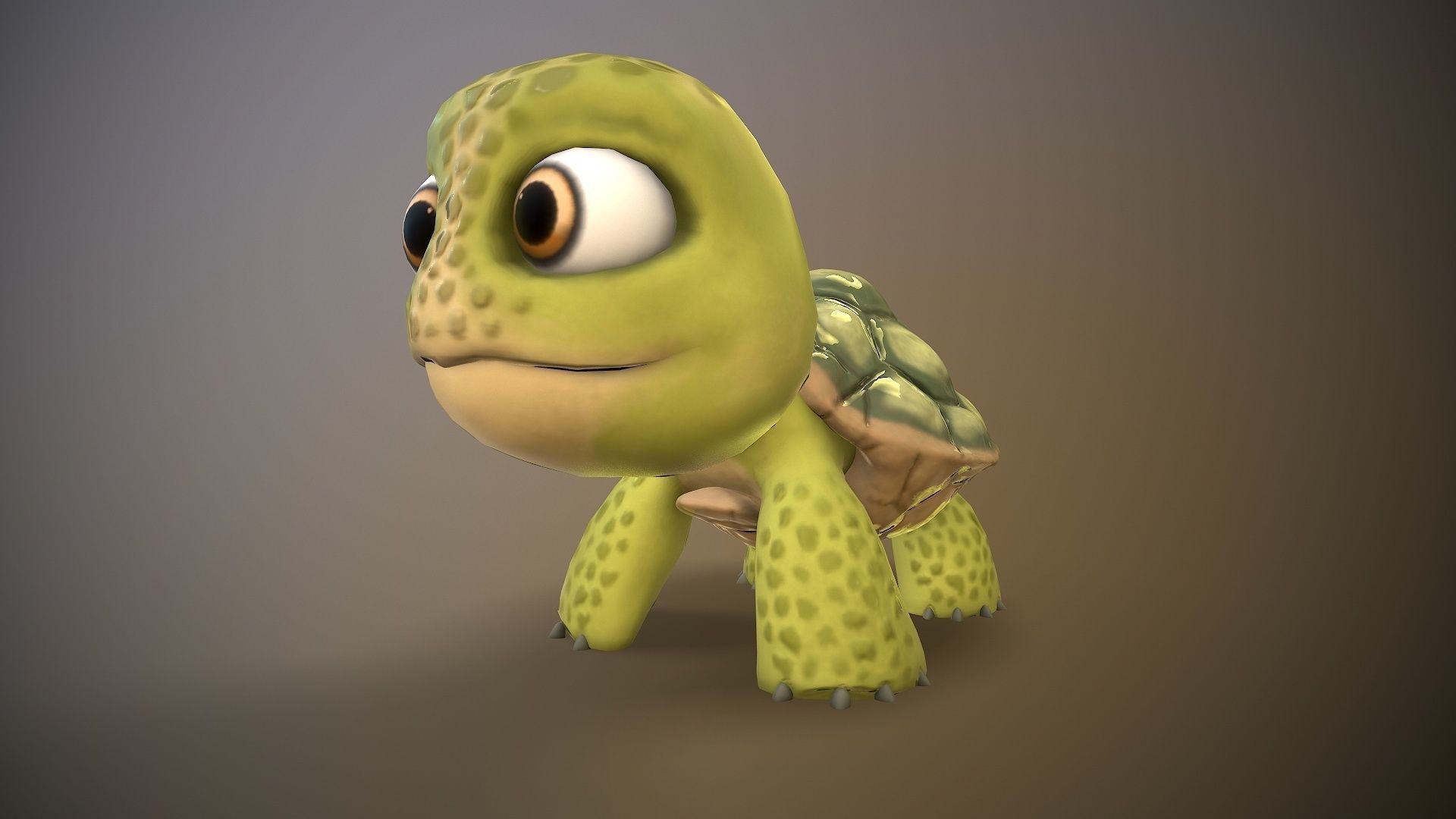 cartoon turtle Low-poly 3D model_9