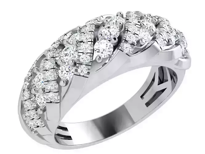 Fashion Diamond Ring 3D Print Model 3909