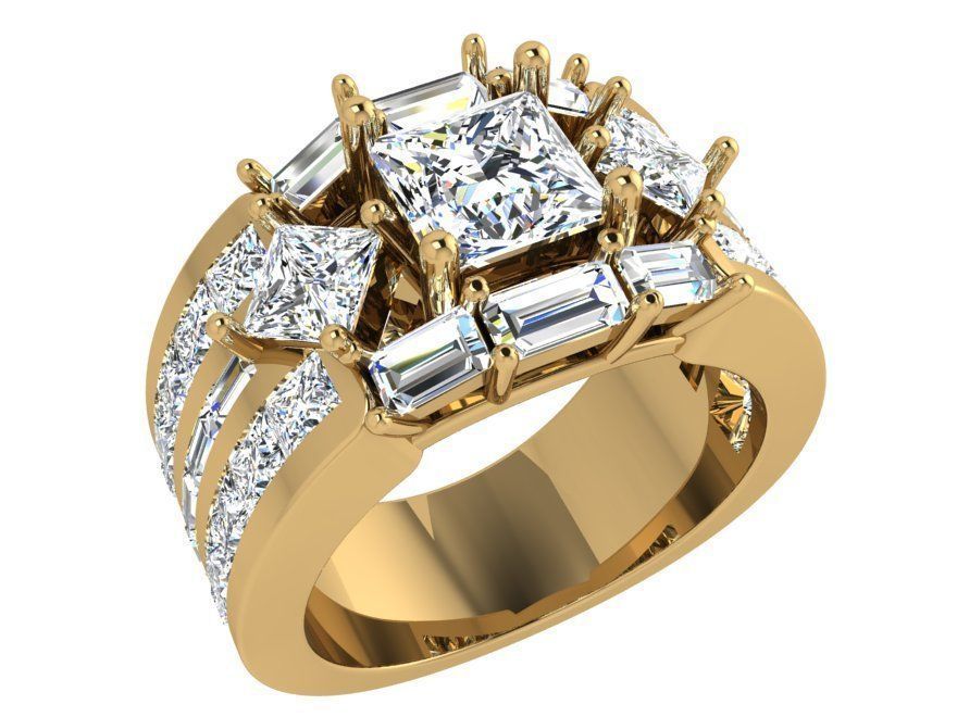 Luxury Diamond Ring 3D Print Model 3912 3D print model_1