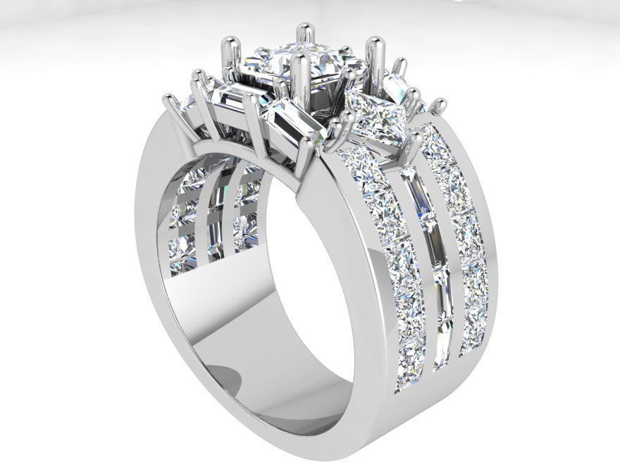 Luxury Diamond Ring 3D Print Model 3912 3D print model_2