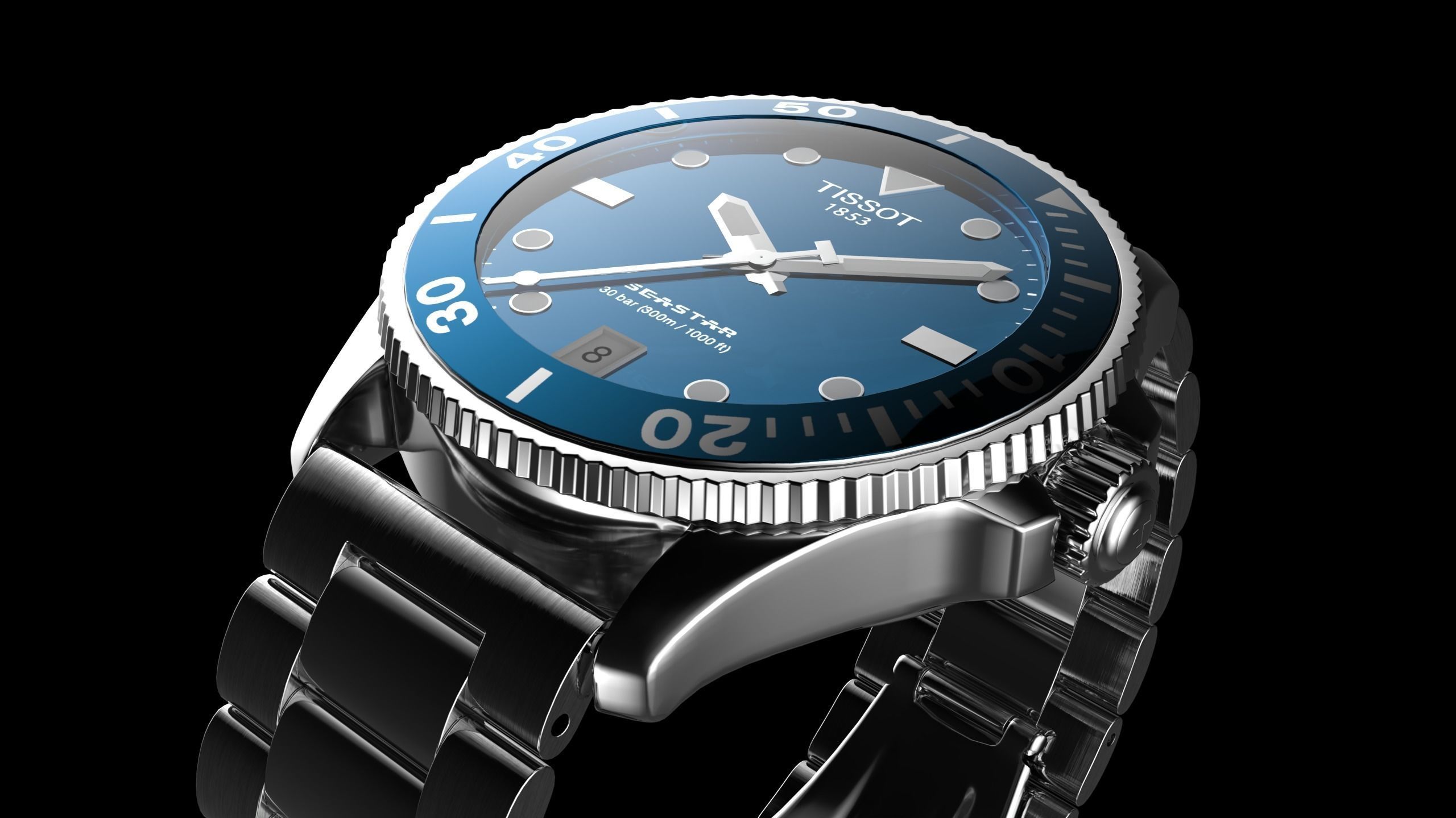 Tissot Watch 3D model_2