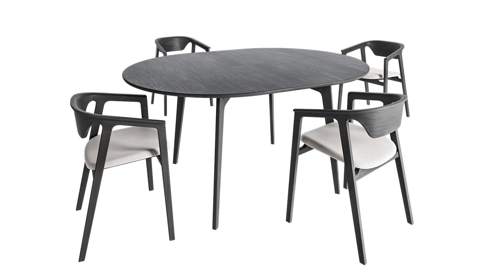 Dulwich extending round table and Dale Italia Duna chair 3D model_2