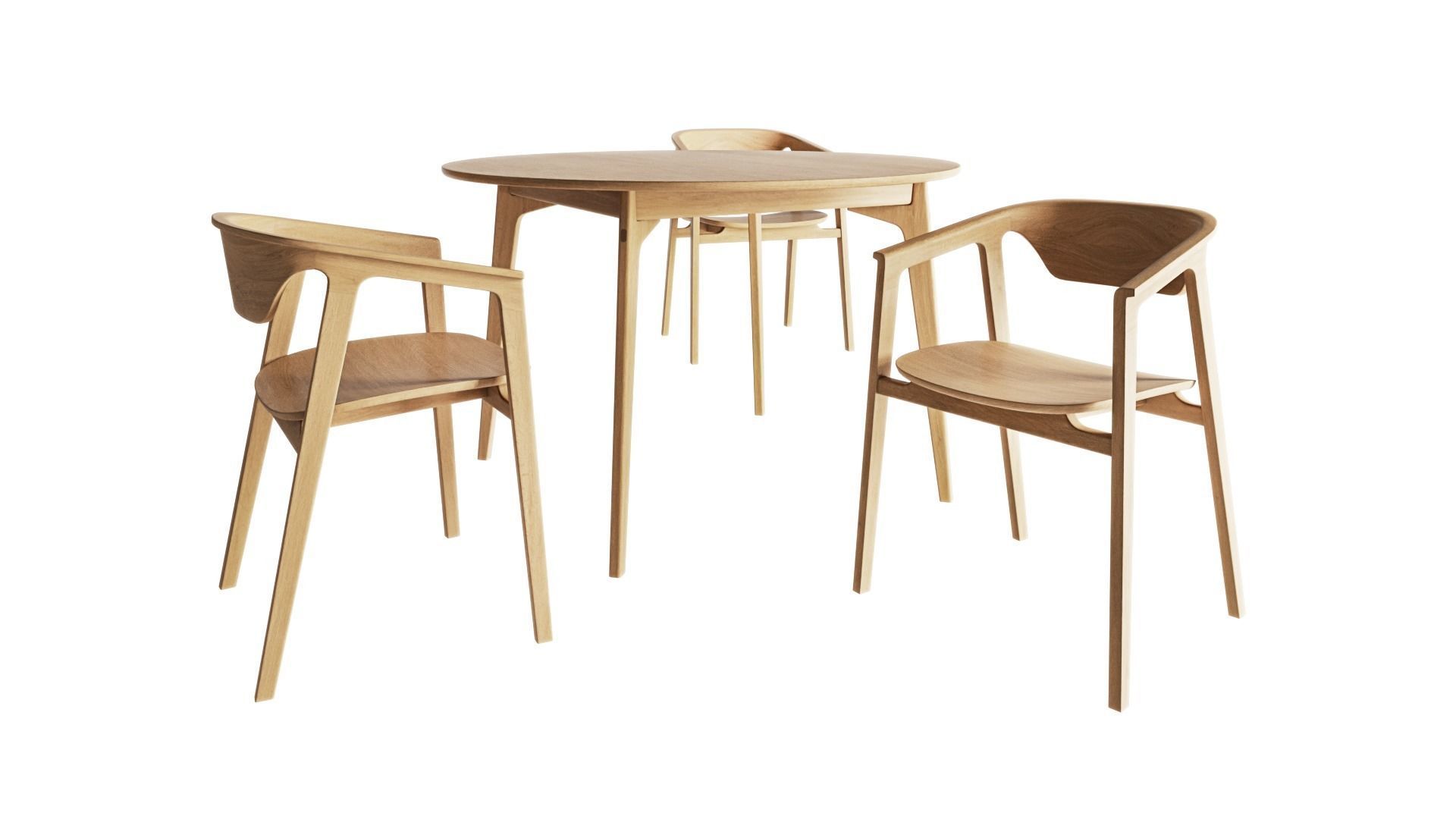 Dulwich extending round table and Dale Italia Duna chair 3D model_1