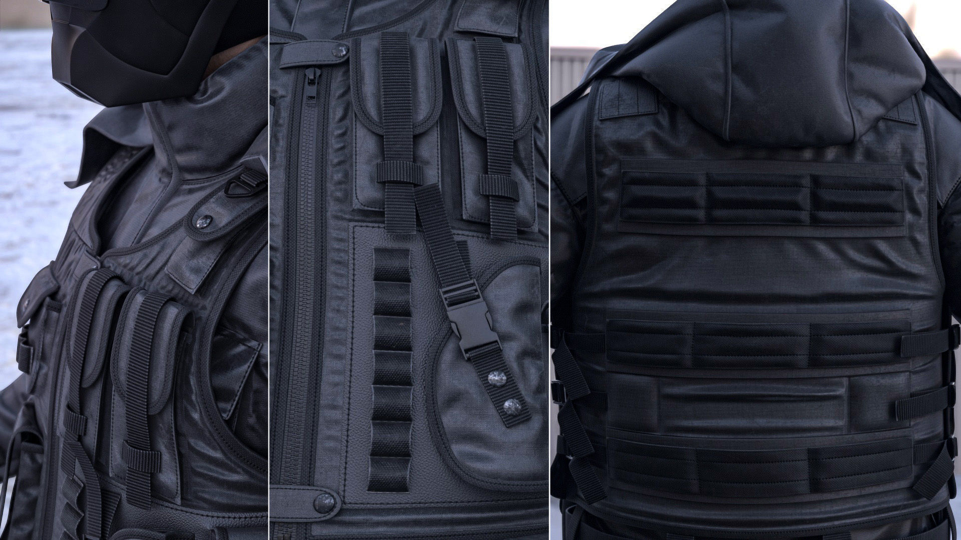 Military Vest Low-poly 3D model_2