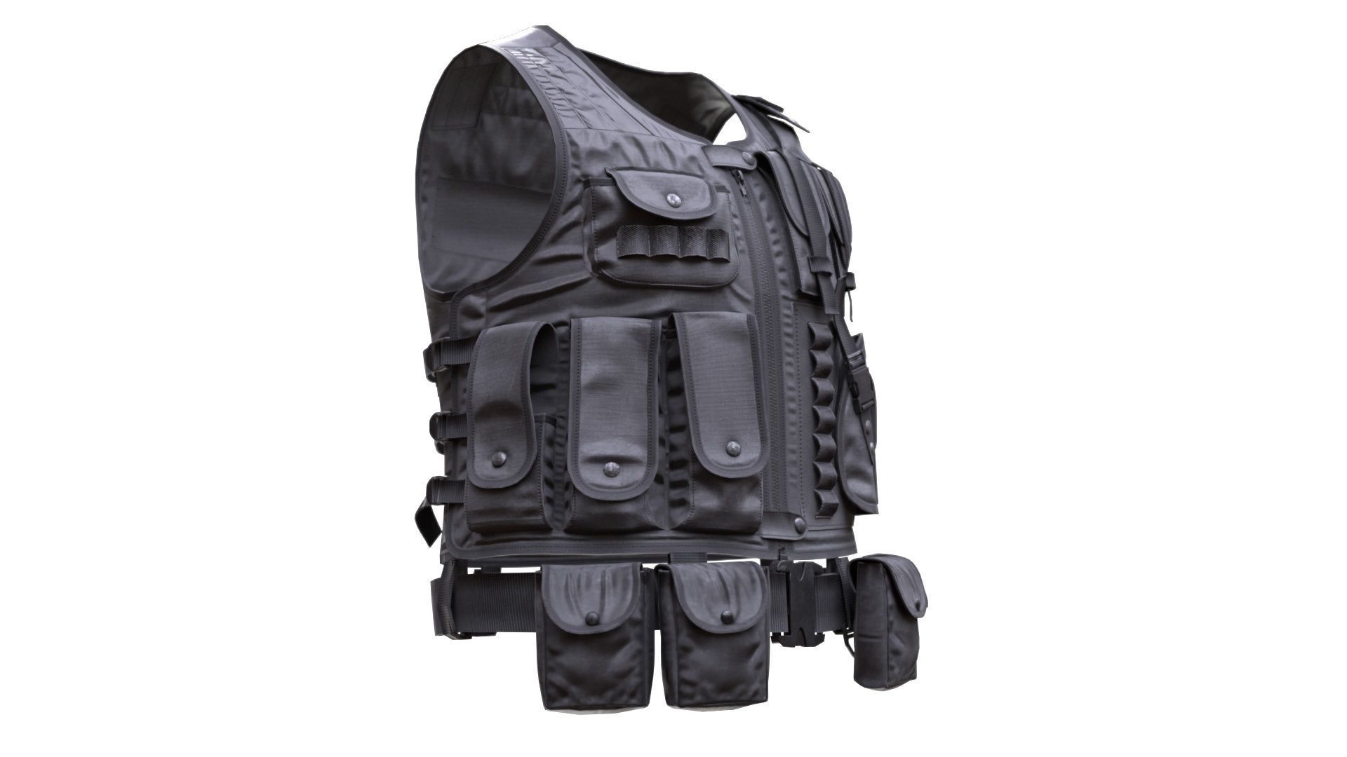 Military Vest Low-poly 3D model_4