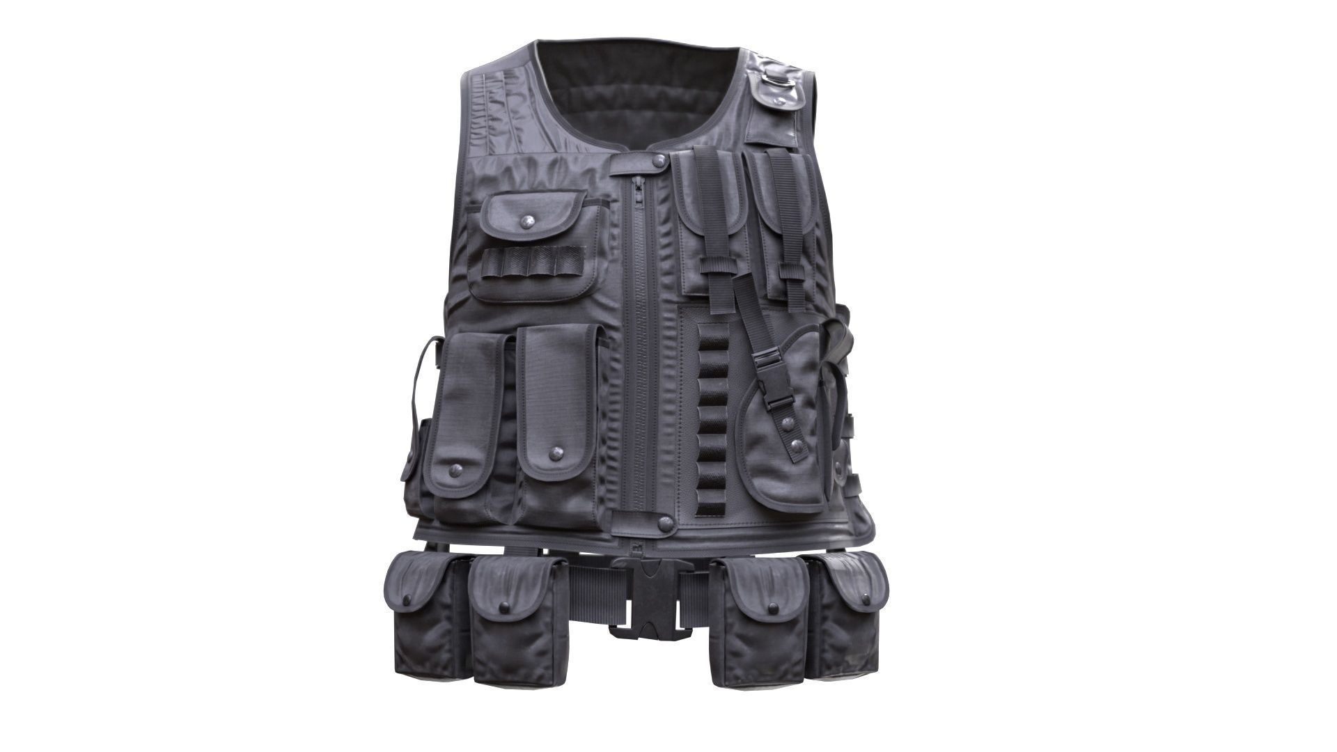 Military Vest Low-poly 3D model_7