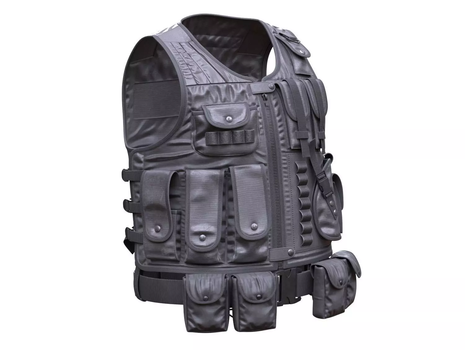Military Vest Low-poly 3D model_0