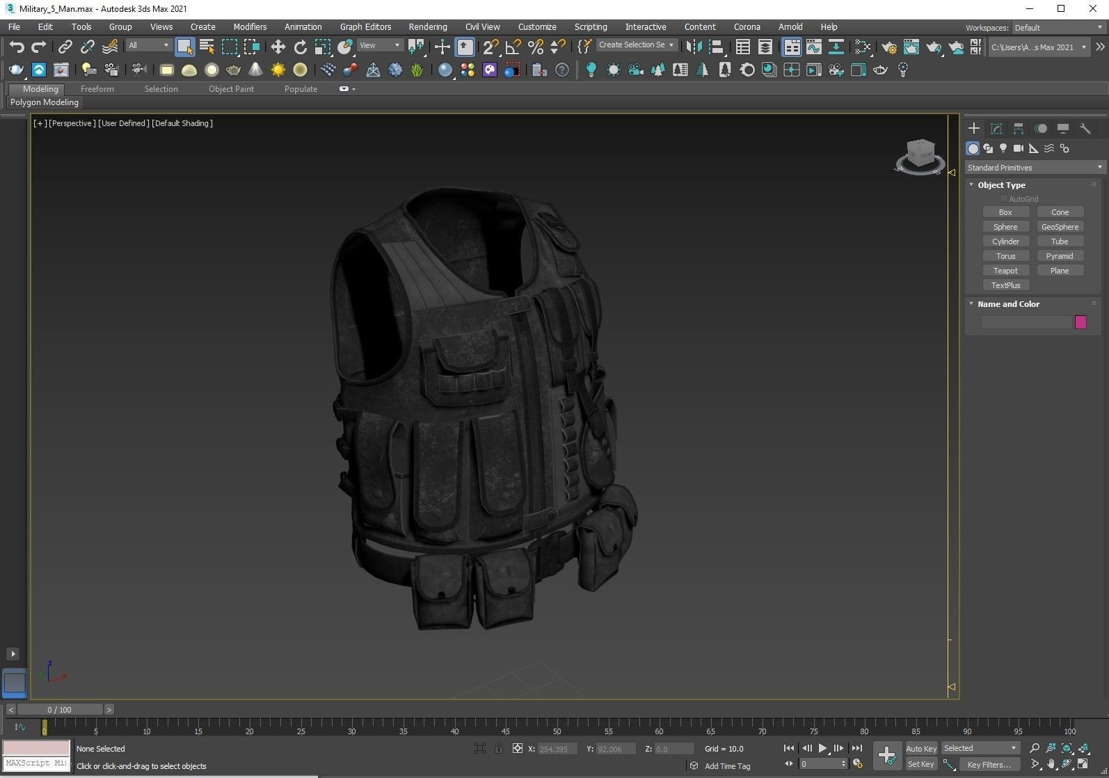 Military Vest Low-poly 3D model_3