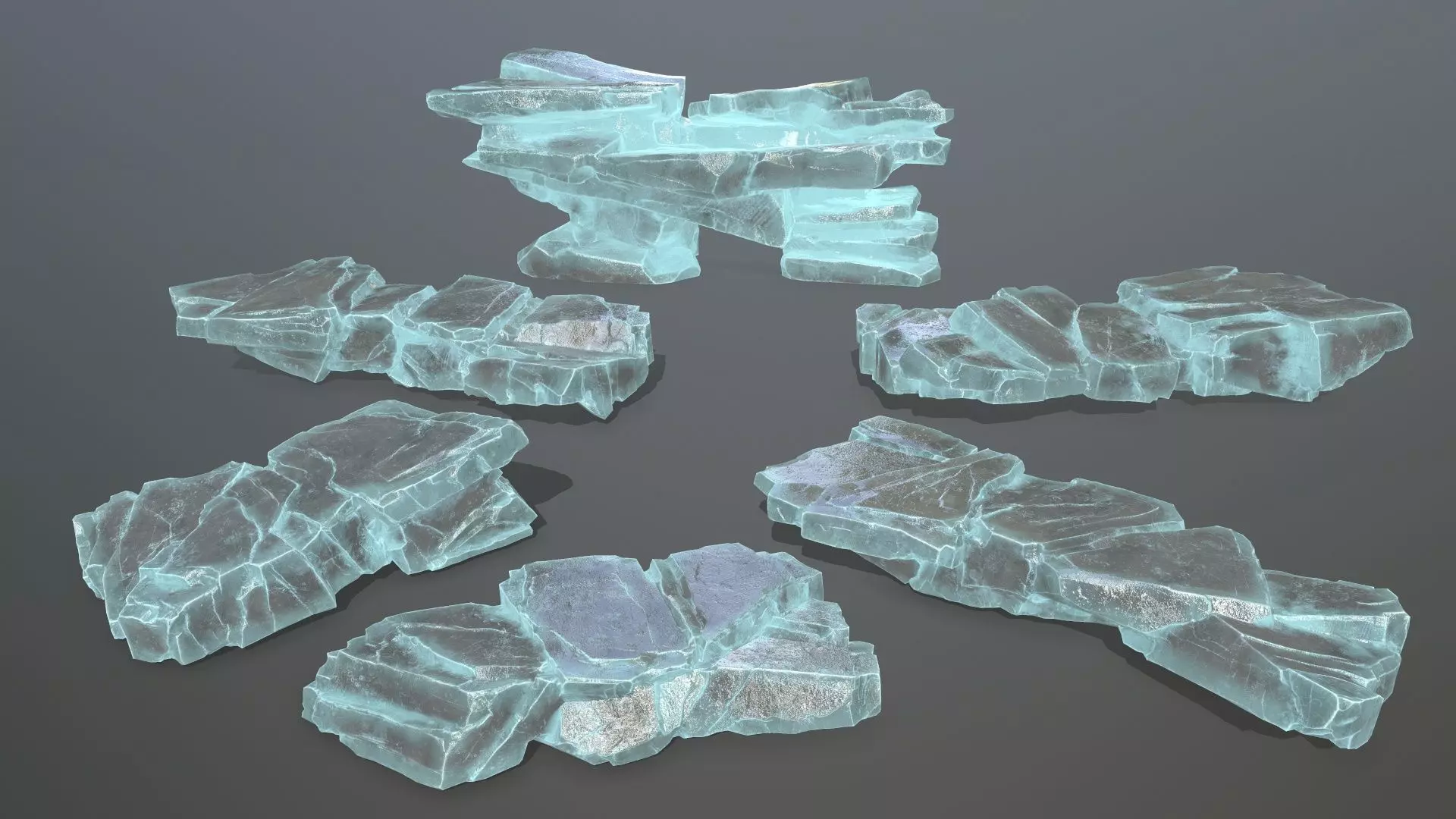 ice rocks   Low-poly 3D model_0