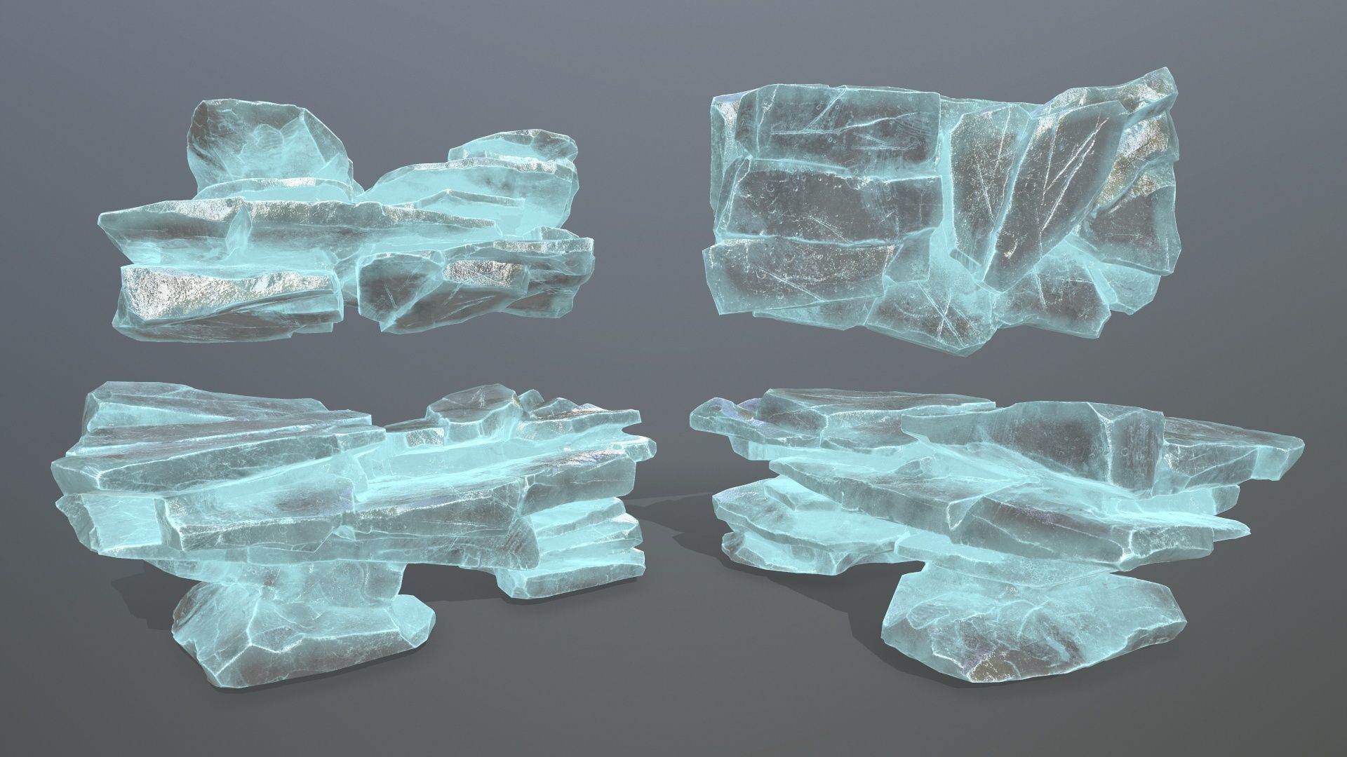 ice rocks   Low-poly 3D model_6