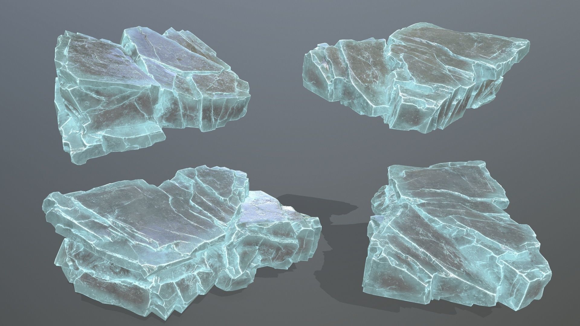 ice rocks   Low-poly 3D model_1