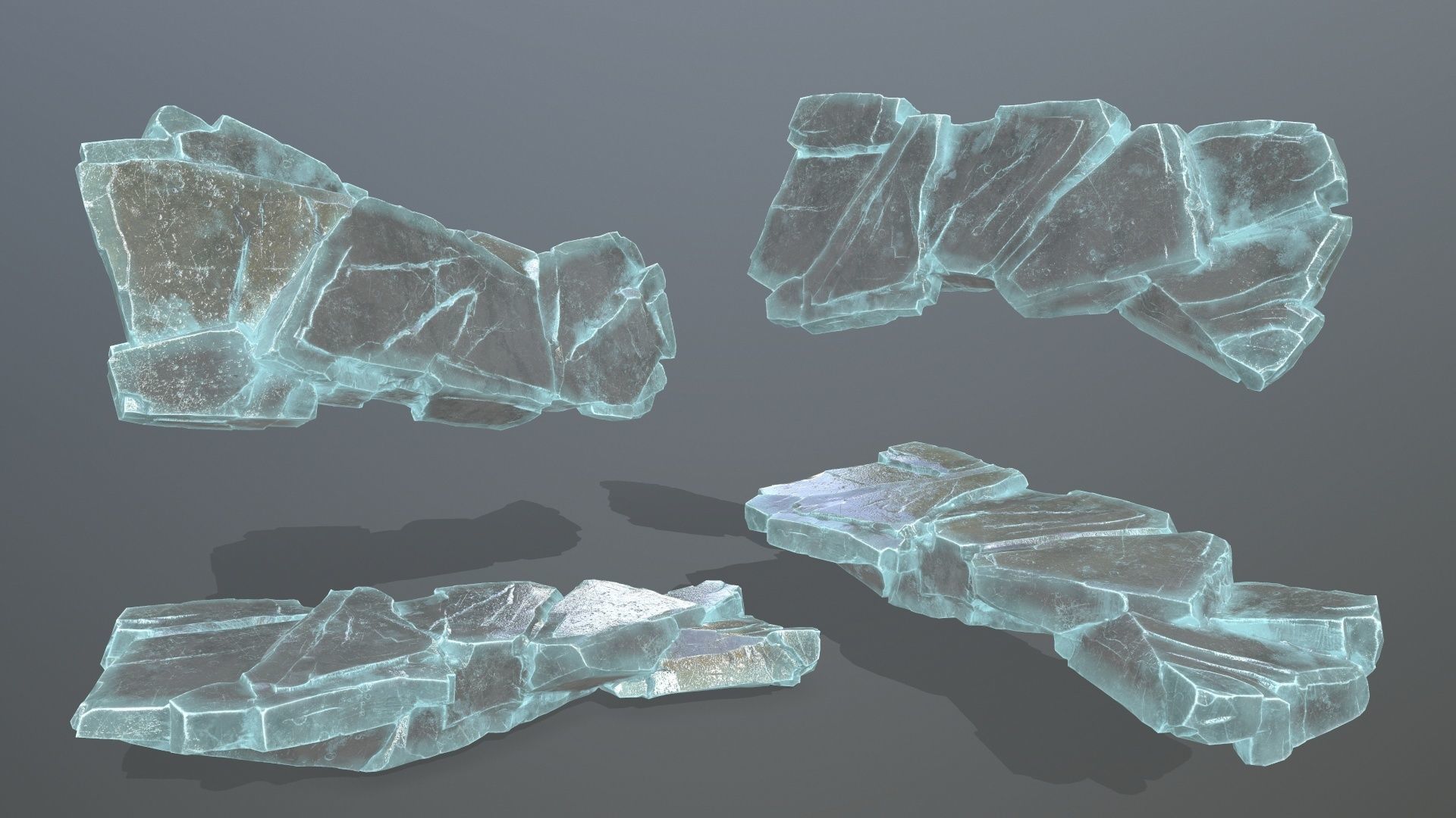 ice rocks   Low-poly 3D model_4
