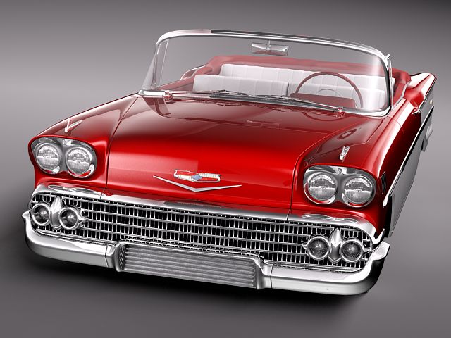 Chevrolet Bel Air 1958 Convertible 3d Model Max Obj 3ds
