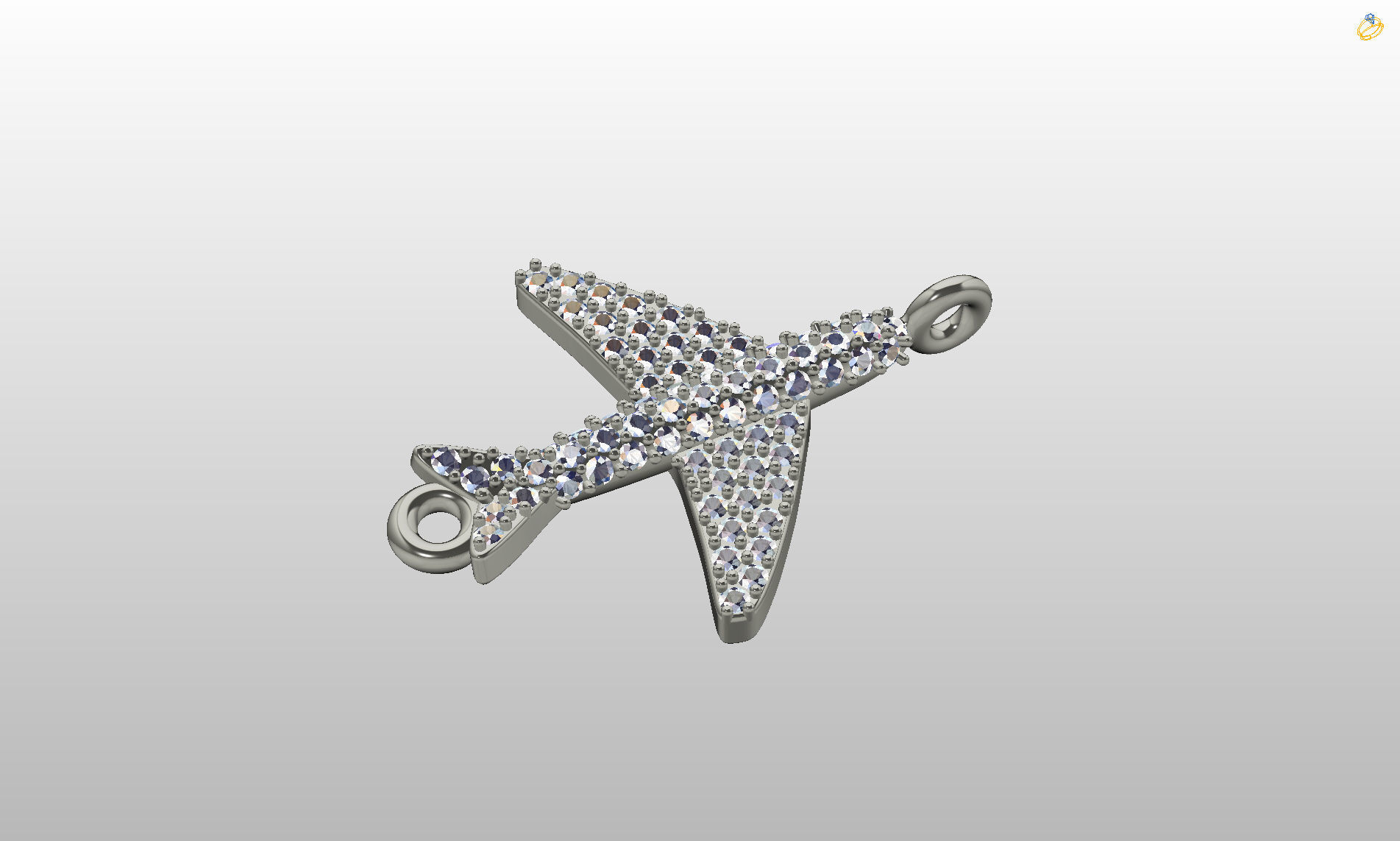 Airplane airbus pendant  3D print model_44