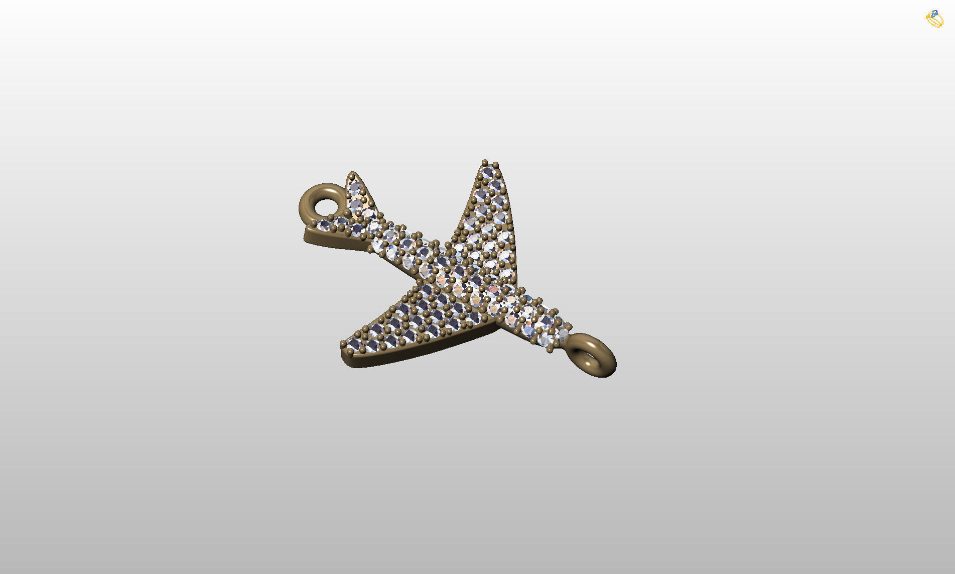 Airplane airbus pendant  3D print model_52