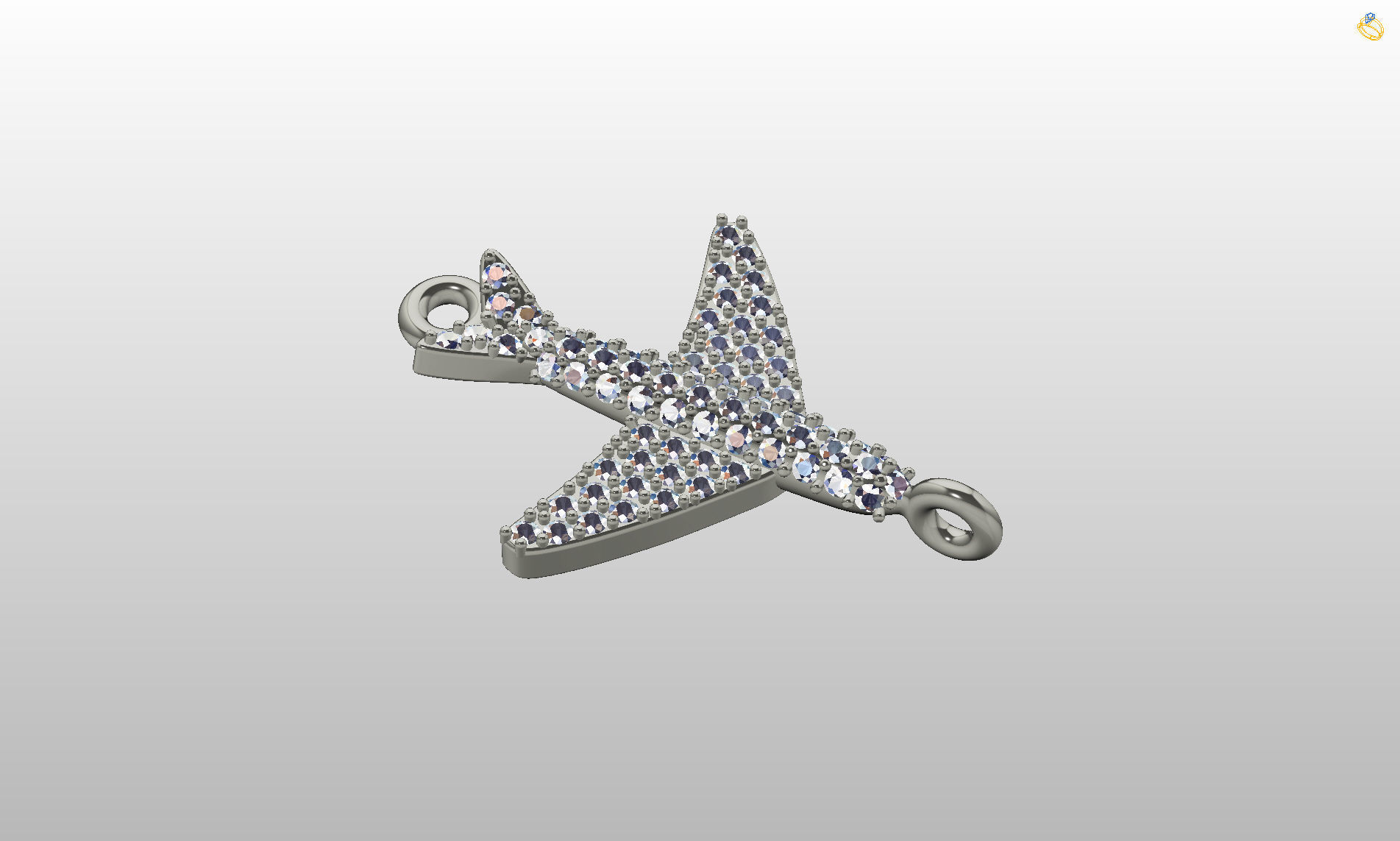 Airplane airbus pendant  3D print model_40