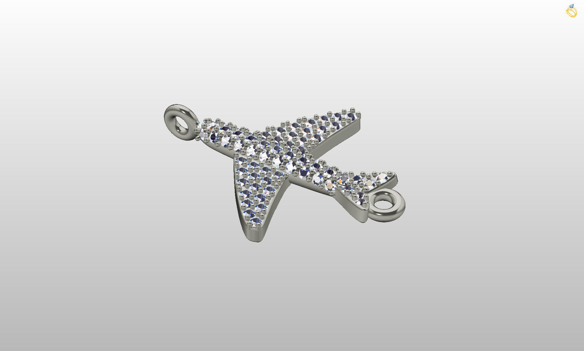 Airplane airbus pendant  3D print model_42