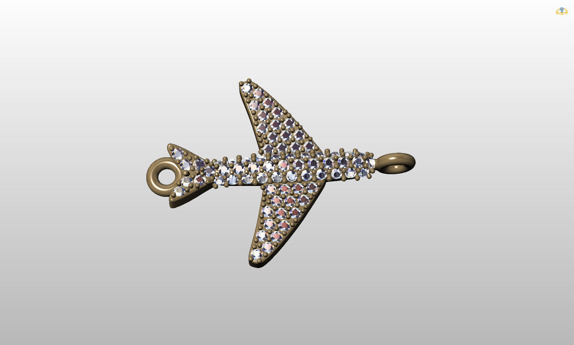 Airplane airbus pendant  3D print model_49