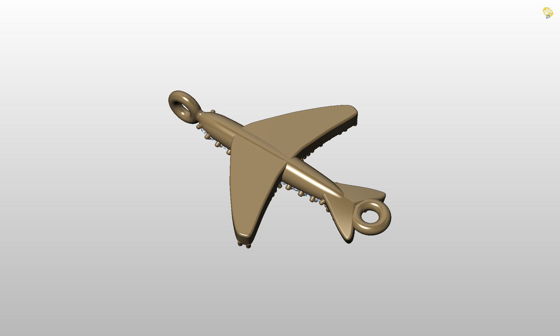 Airplane airbus pendant  3D print model_39