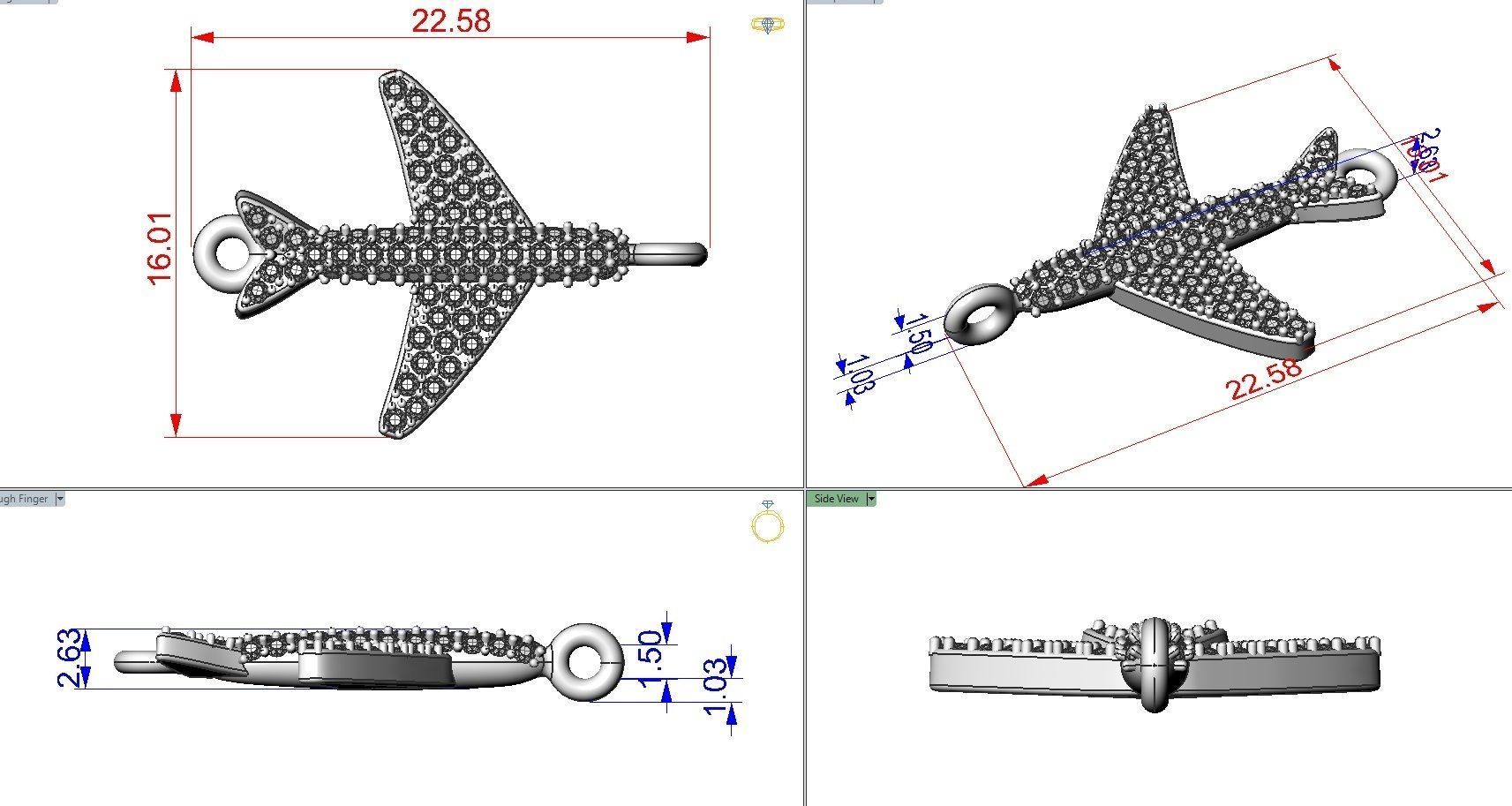 Airplane airbus pendant  3D print model_4