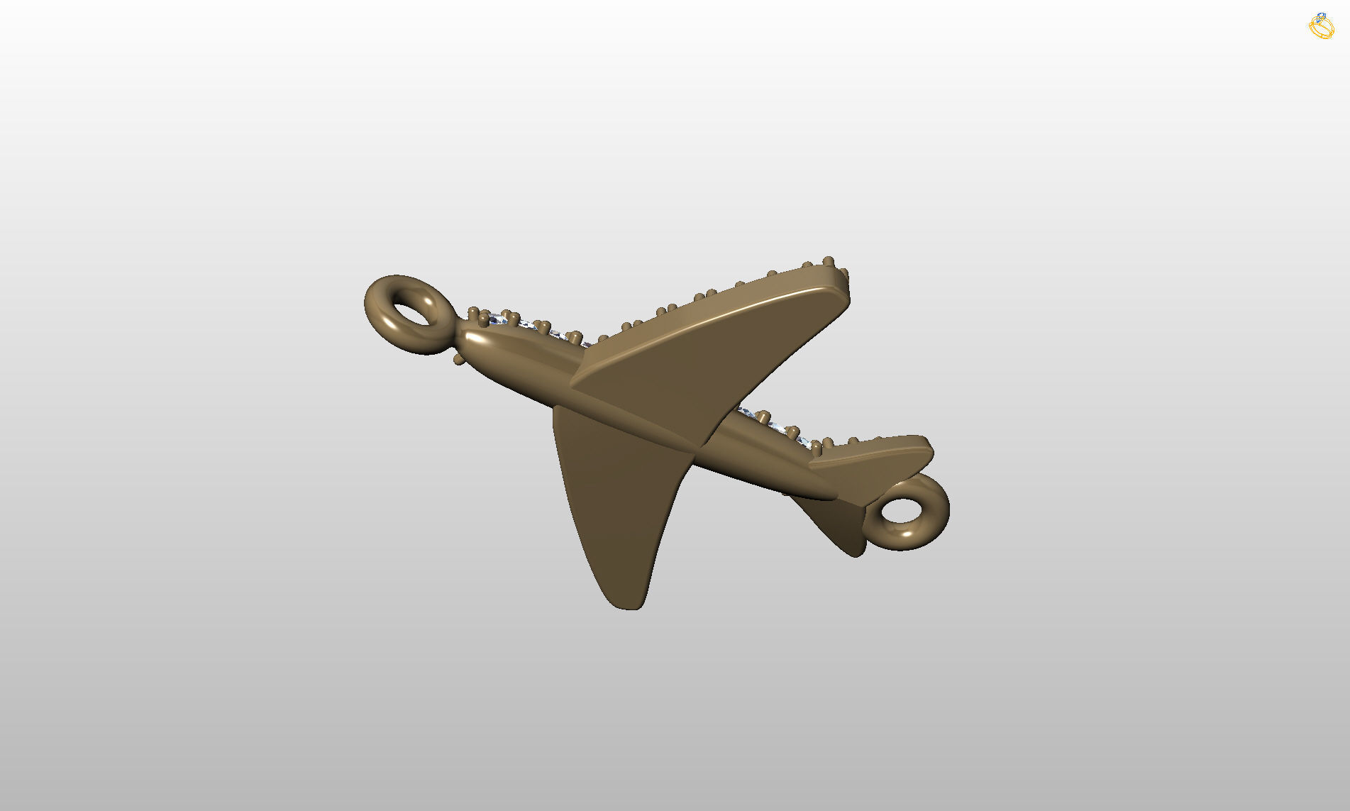 Airplane airbus pendant  3D print model_9