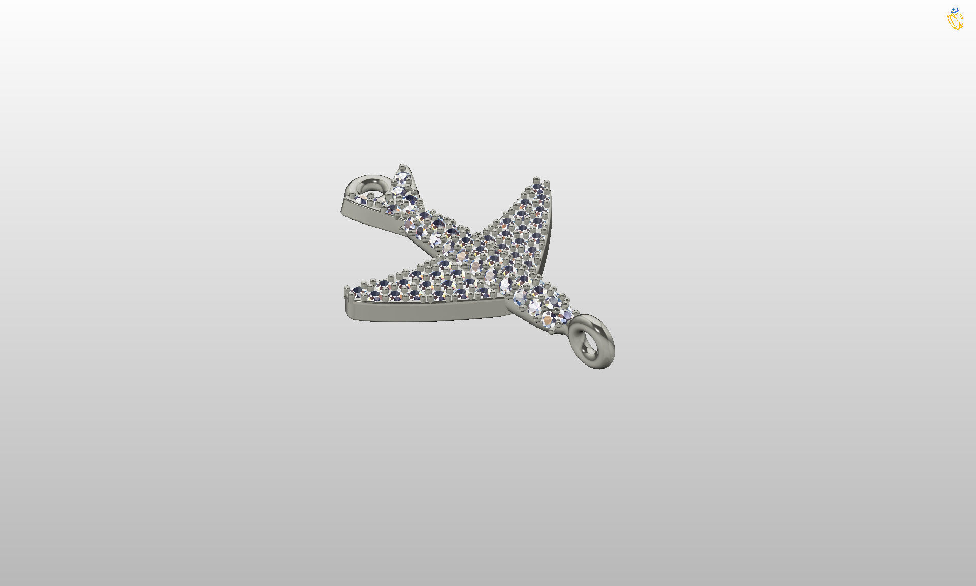 Airplane airbus pendant  3D print model_15