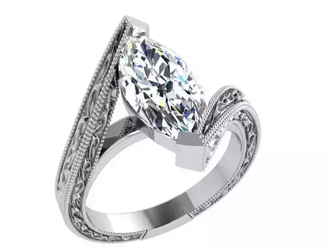 Marquise Ornamental Tension Ring 3918