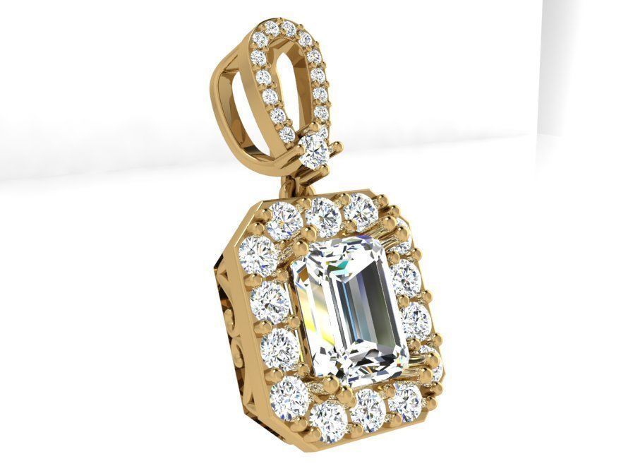 Octagonal Halo Pendant 3919 3D print model_1