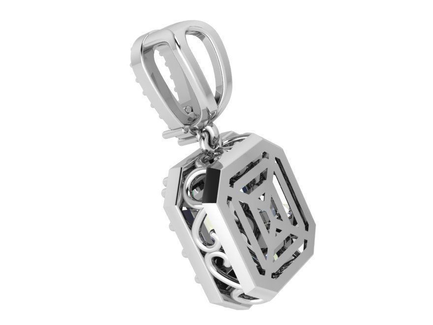 Octagonal Halo Pendant 3919 3D print model_3