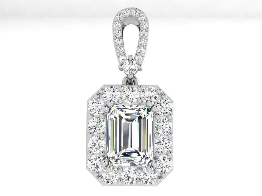 Octagonal Halo Pendant 3919 3D print model_2