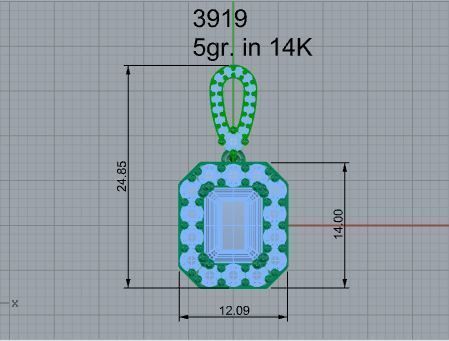 Octagonal Halo Pendant 3919 3D print model_4
