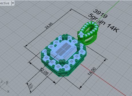 Octagonal Halo Pendant 3919 3D print model_7