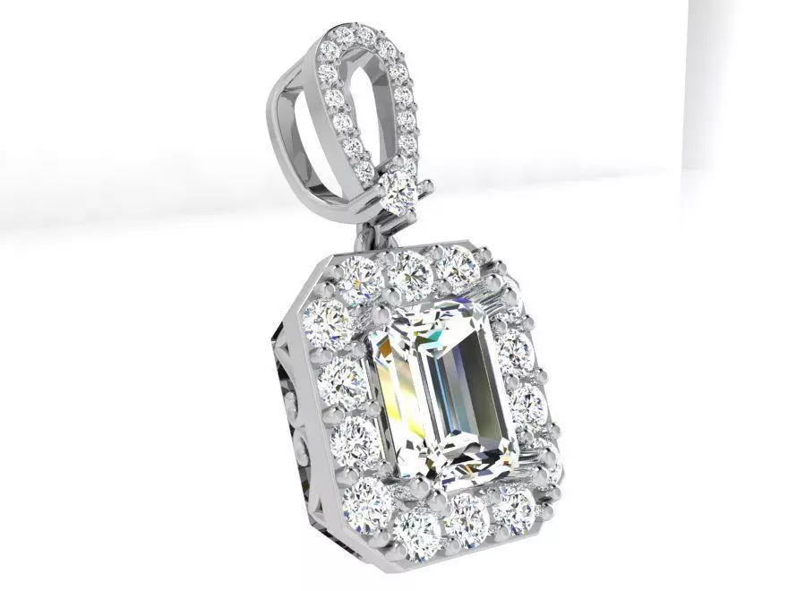 Octagonal Halo Pendant 3919 3D print model_0